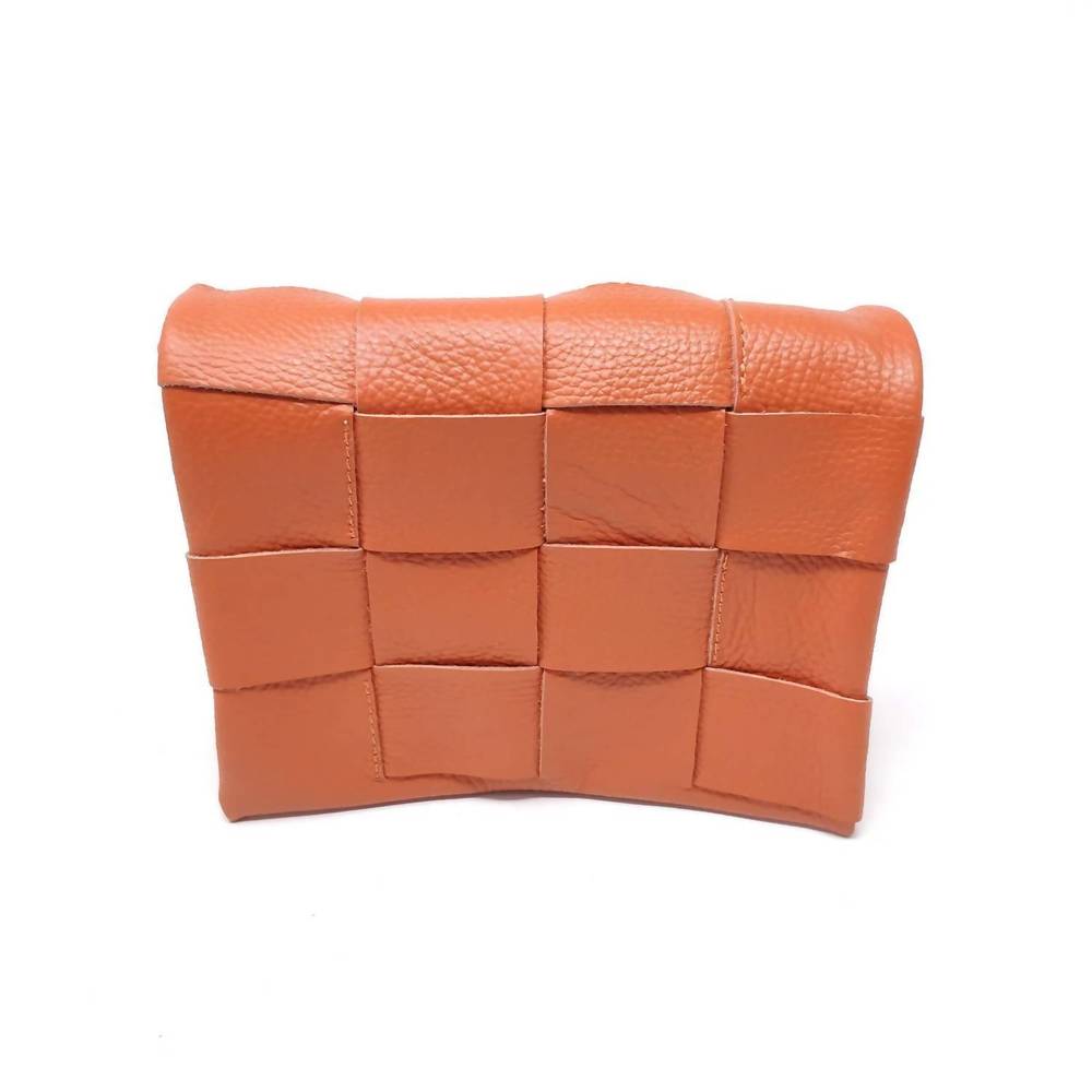 NEW GERMAN FUENTES rita leather clutch in orange